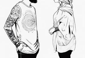 matching 2 separate tattoos . Water related. tattoo idea