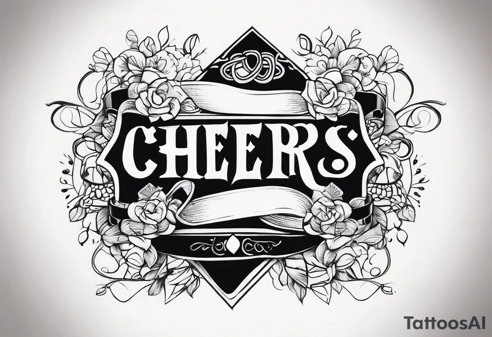 Cheers Mate text, armband +Cancer Ribbon tattoo idea