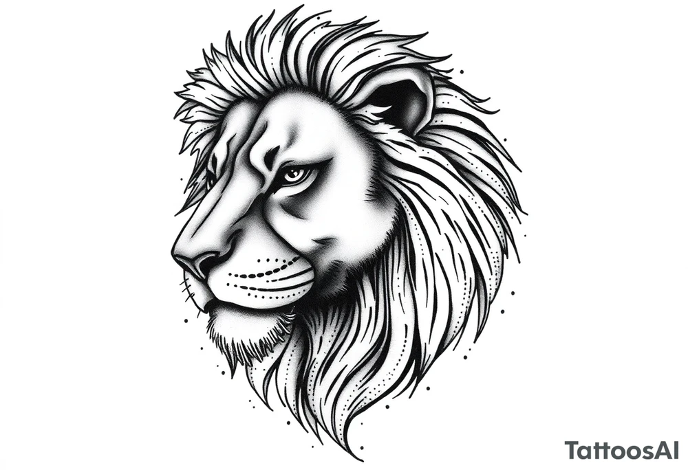majestic lion tattoo idea
