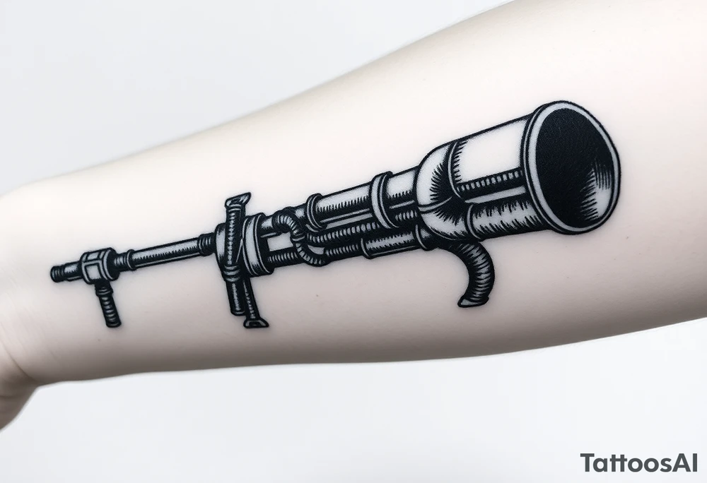 System of pipes that transitions and transforms at the end into thick 
veins of forearm tattoo idea
