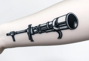 System of pipes that transitions and transforms at the end into thick 
veins of forearm tattoo idea