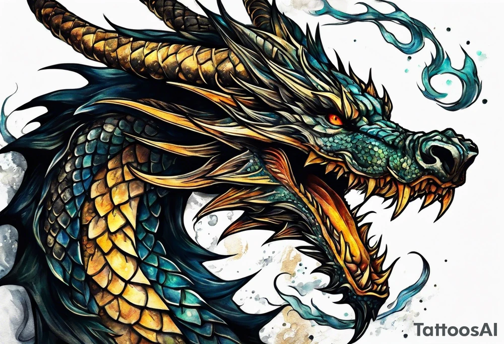 dark sun dragon king tattoo idea