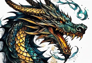dark sun dragon king tattoo idea