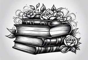 Stack of books tattoo idea