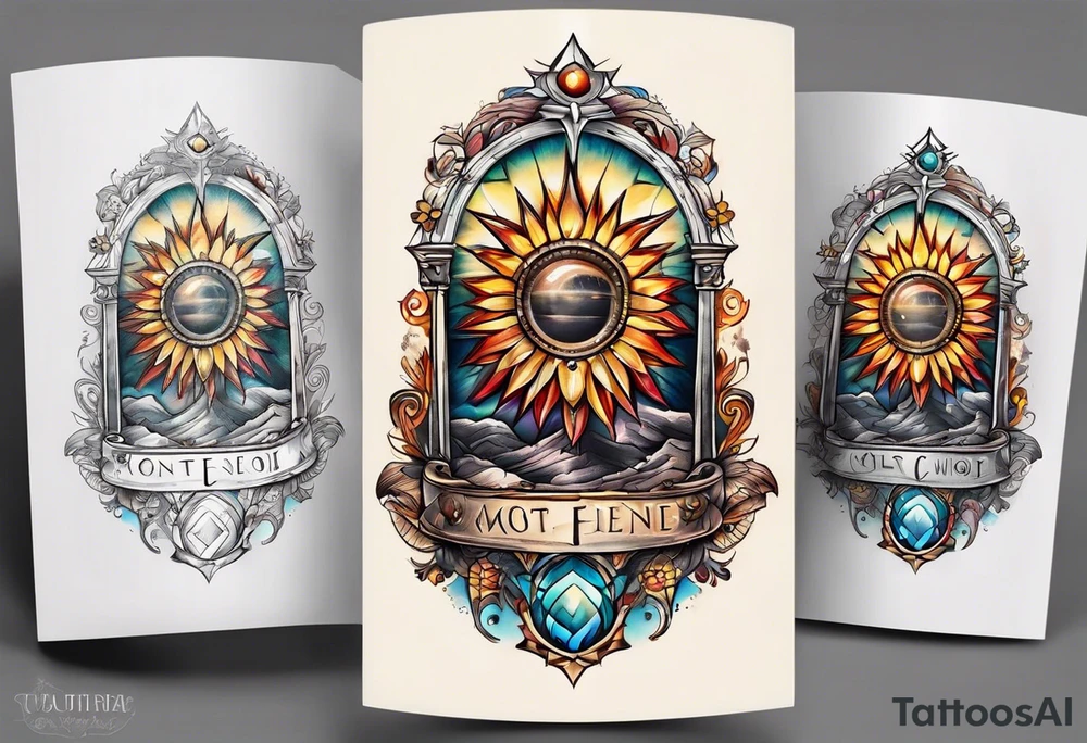 Small Catholic tattoo with a monstrance tattoo idea