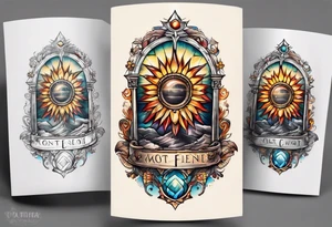 Small Catholic tattoo with a monstrance tattoo idea