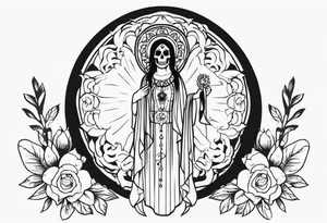 Minimalist Santa Muerte tattoo idea