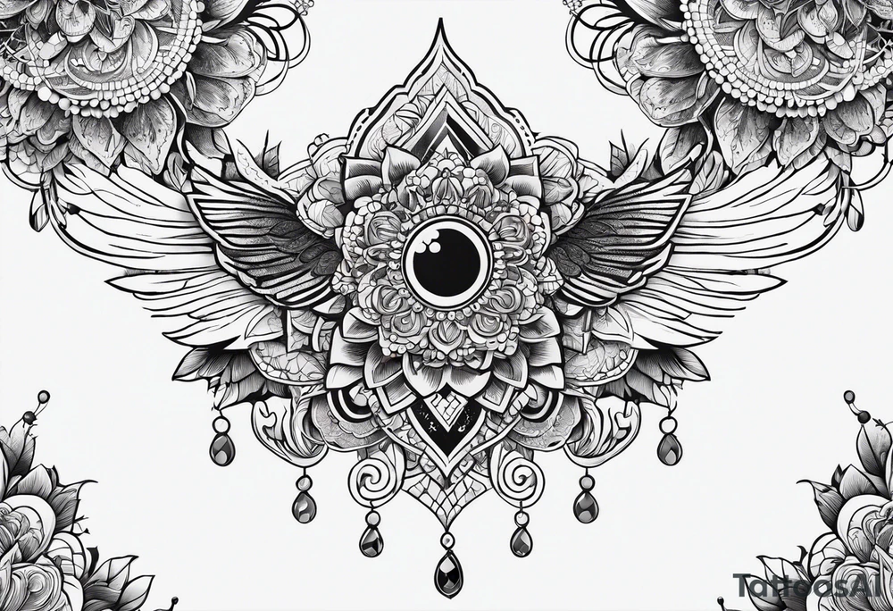 lace sternum tattoo idea