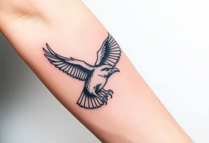 Bird catching prey tattoo idea