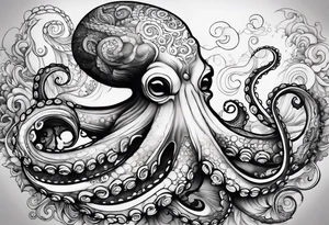 Under water, octopus tattoo idea