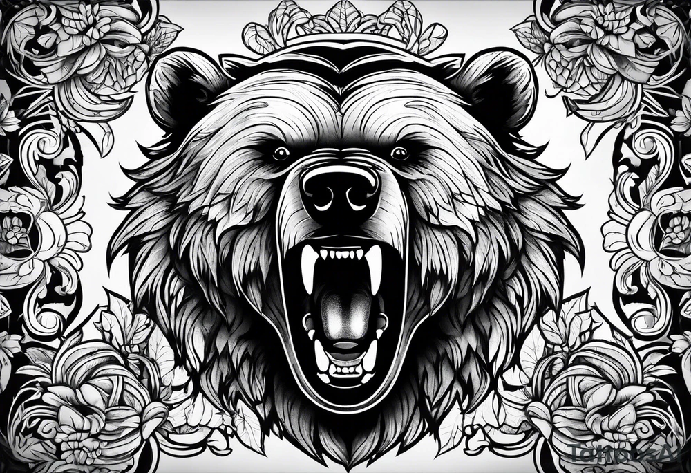 angry bear tattoo idea