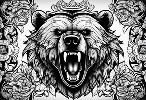 angry bear tattoo idea