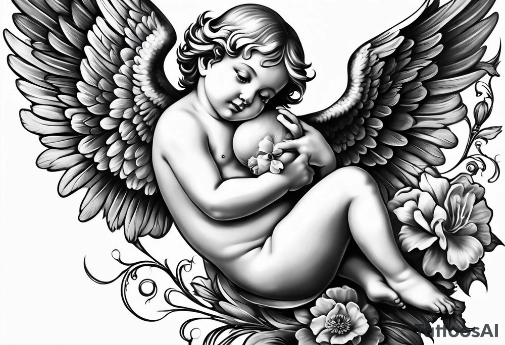Cherub flying tattoo idea