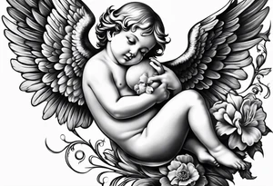 Cherub flying tattoo idea