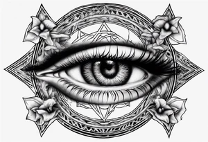 Eye with two irises from the band Tool, inside a heptagram tattoo idea