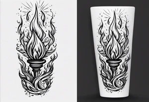 Burning torch turning into water tattoo idea