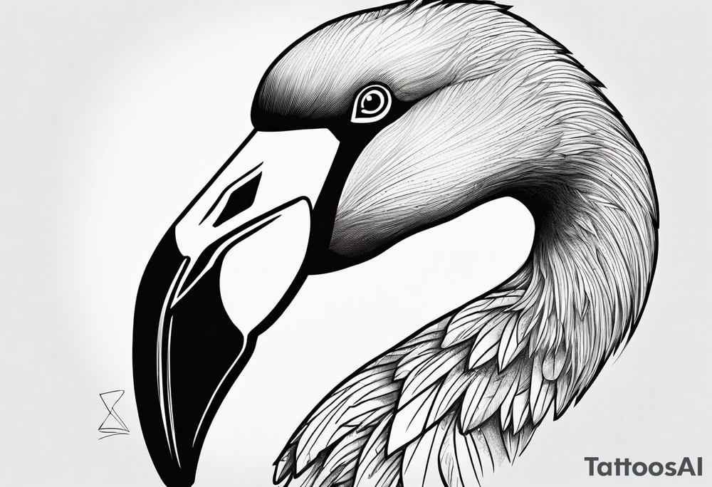 cute flamingo tattoo idea