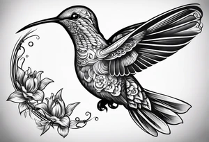 death in a shape of a humming bird tattoo idea