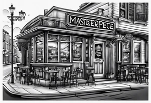 Town cafe logo tattoo idea