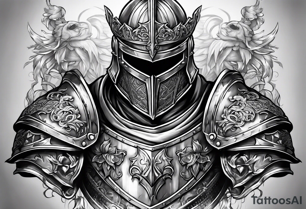 knight in armor full body tattoo idea