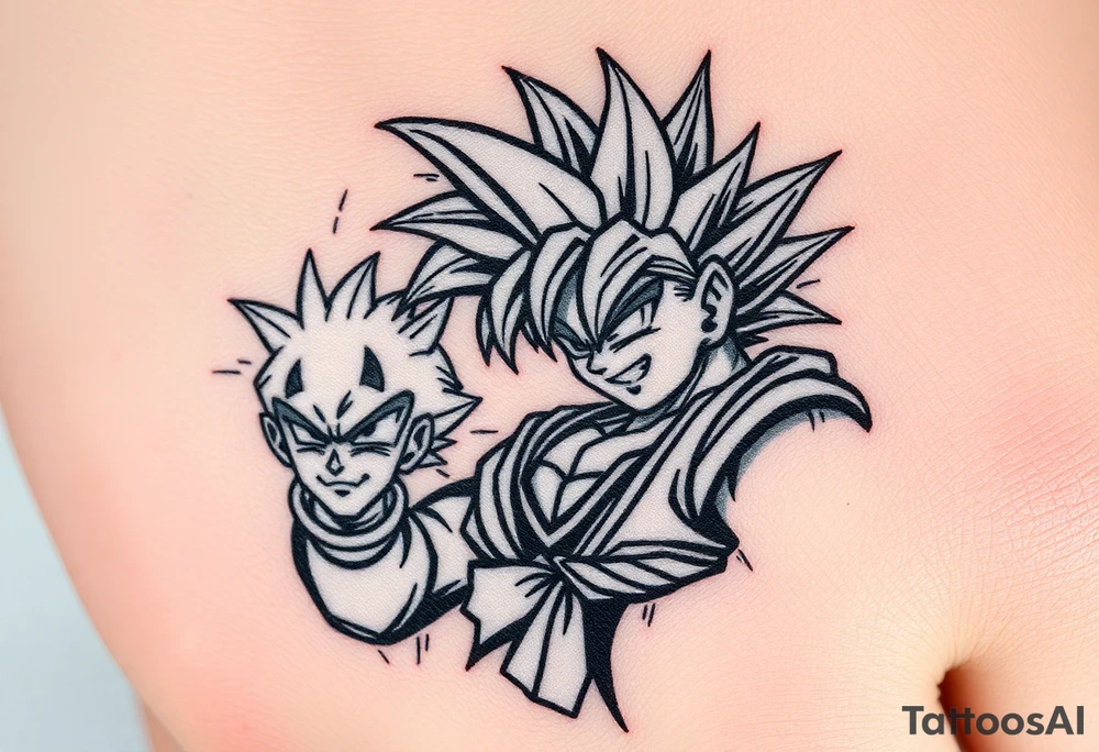 legendary dragonball z scene with energy aura and power effects tattoo idea