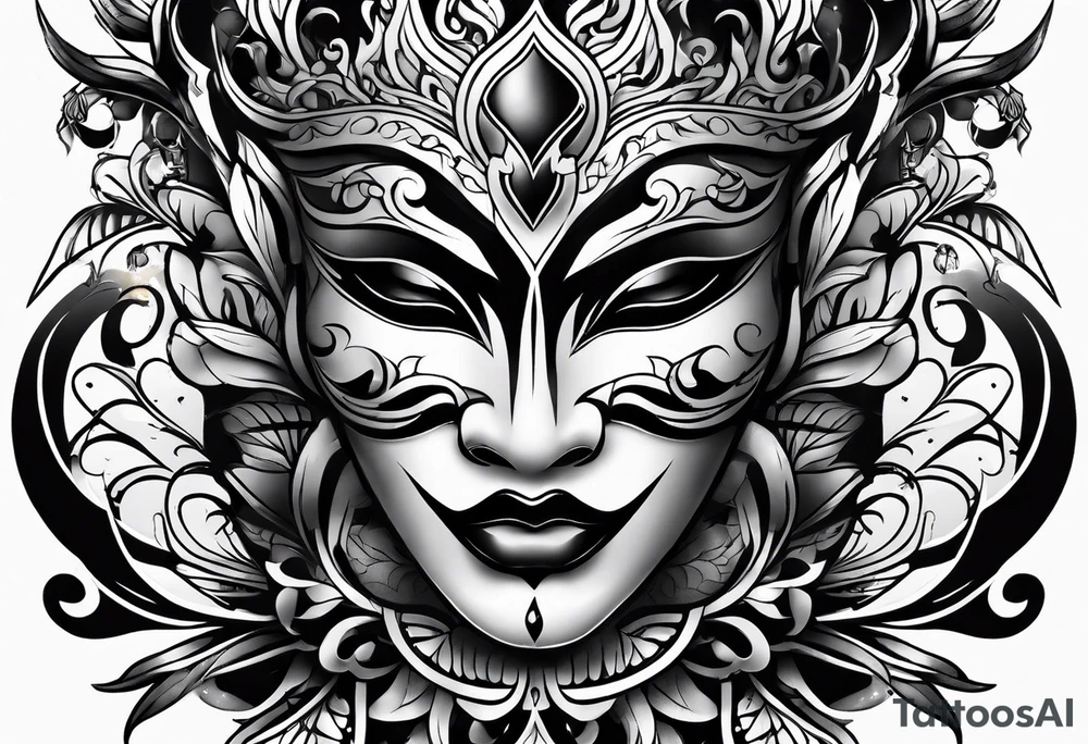 Drama Mask Tattoo Designs for Men tattoo idea