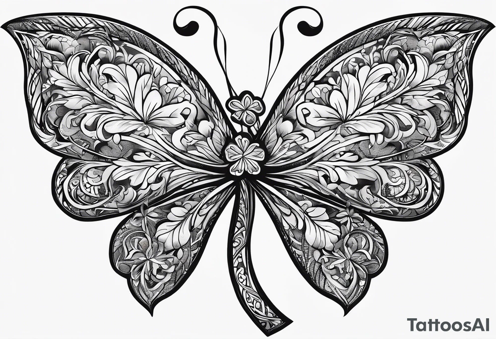 5 leaf clover tattoo idea