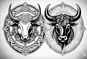 Gemini taurus symbols 
combined tattoo idea