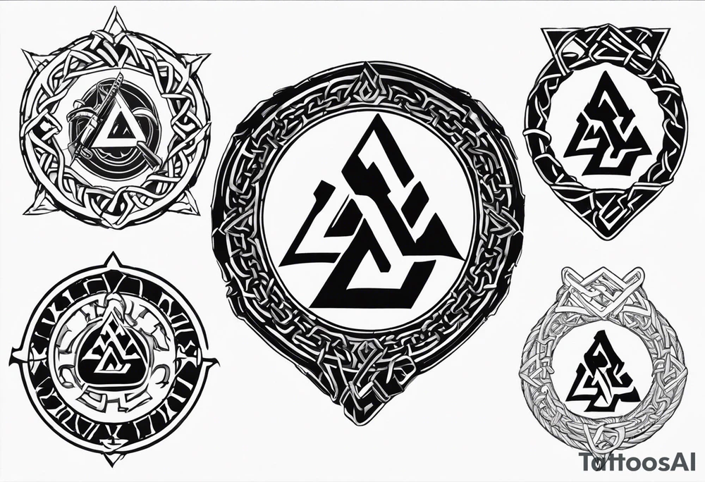 Valhalla round shield axe
Valknut barbed wire chains tattoo idea Valhalla round shield axe
Valknut barbed wire chains tattoo idea