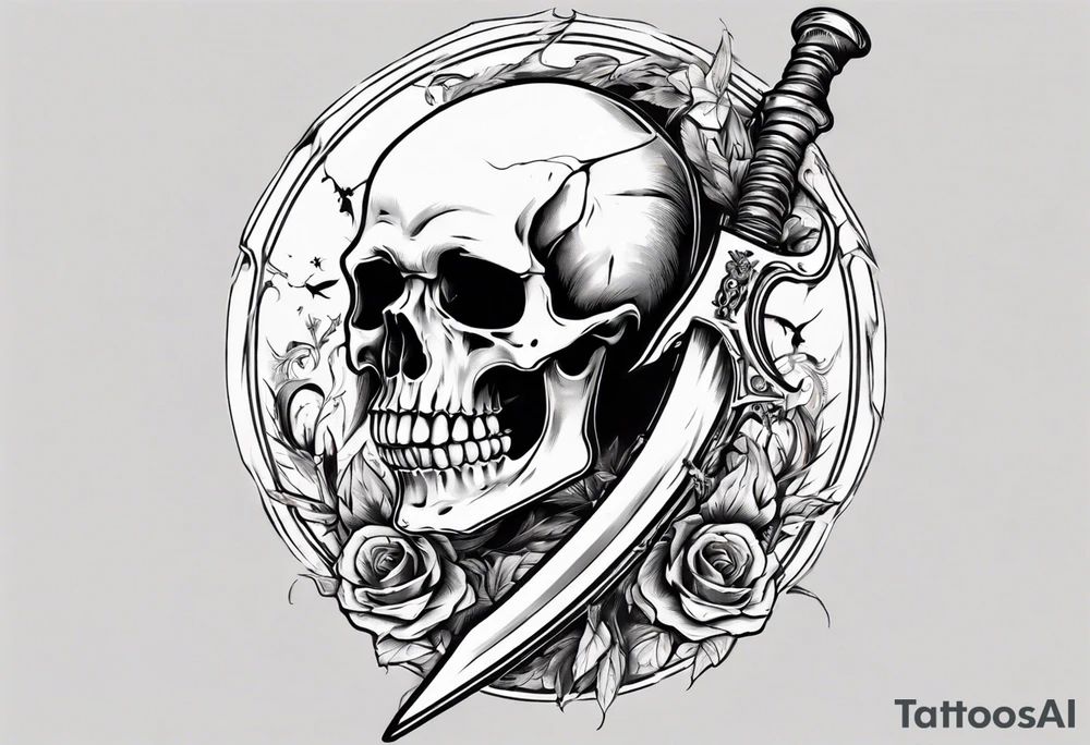 Skeleton with scythe death tattoo idea