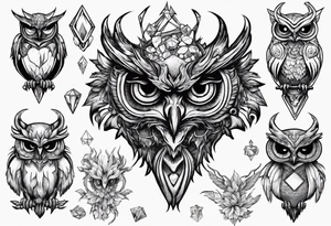 The Demon Owl Stolas, a Prince of Hell who is obsessed with gems, knowledge of astrology and poisonous plants. tattoo idea