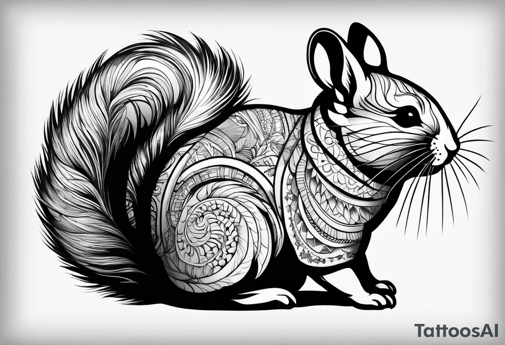 Chinchilla full body tattoo idea