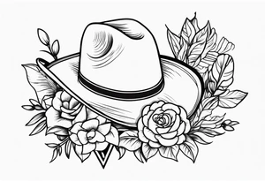 floral cowboy tattoo idea