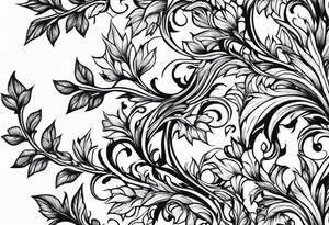 Majestic vines with leaves tattoo idea