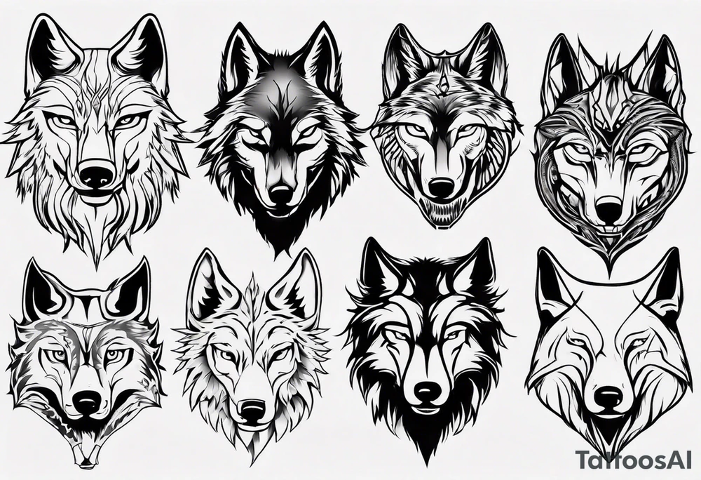 wolf head tattoo idea