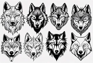 wolf head tattoo idea
