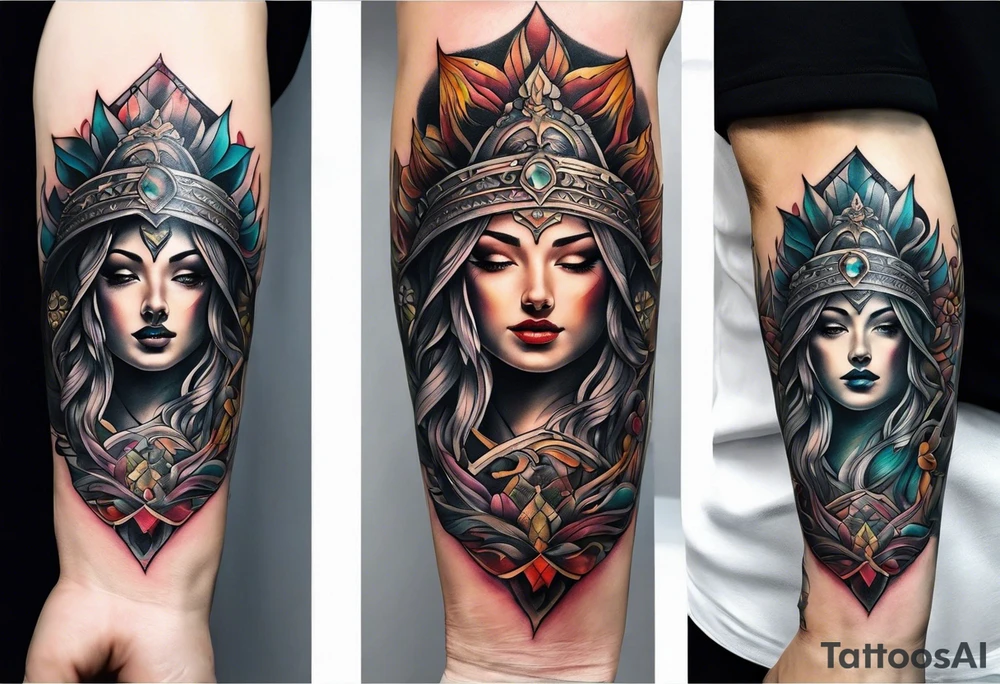 Religious forearm tattoo tattoo idea