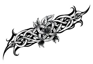 Arm band tattoo of Celtic knot infused with nature tattoo idea
