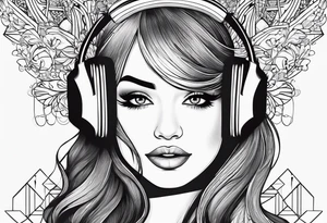 Joy is my daughter and i like music tattoo idea