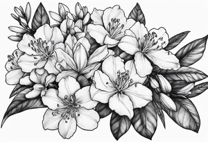 cluster of Azaleas on long branch tattoo idea