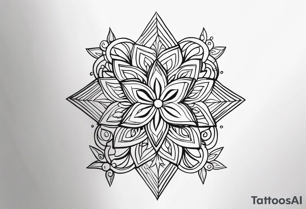 small stars and curls close up tattoo idea