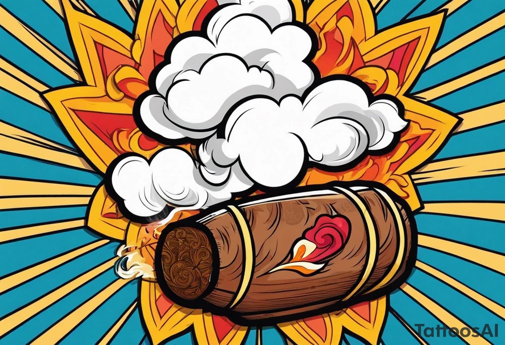 tattoo of a cigar lit with smoke tattoo idea