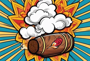 tattoo of a cigar lit with smoke tattoo idea