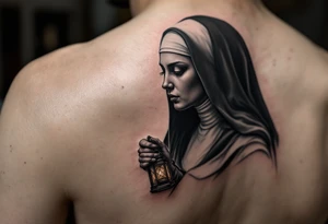 nun with lantern tattoo idea