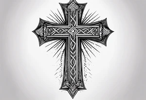 cross made of nails tattoo idea