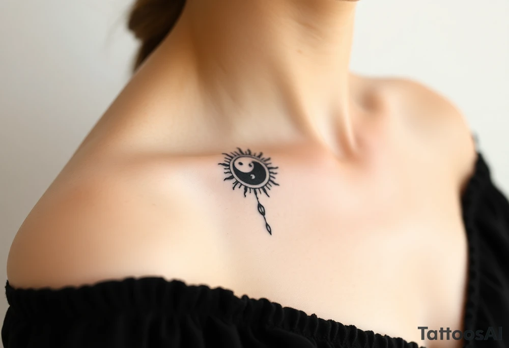 The sun and the moon cascading tattoo idea