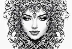 Leafy vines with chain tattoo idea