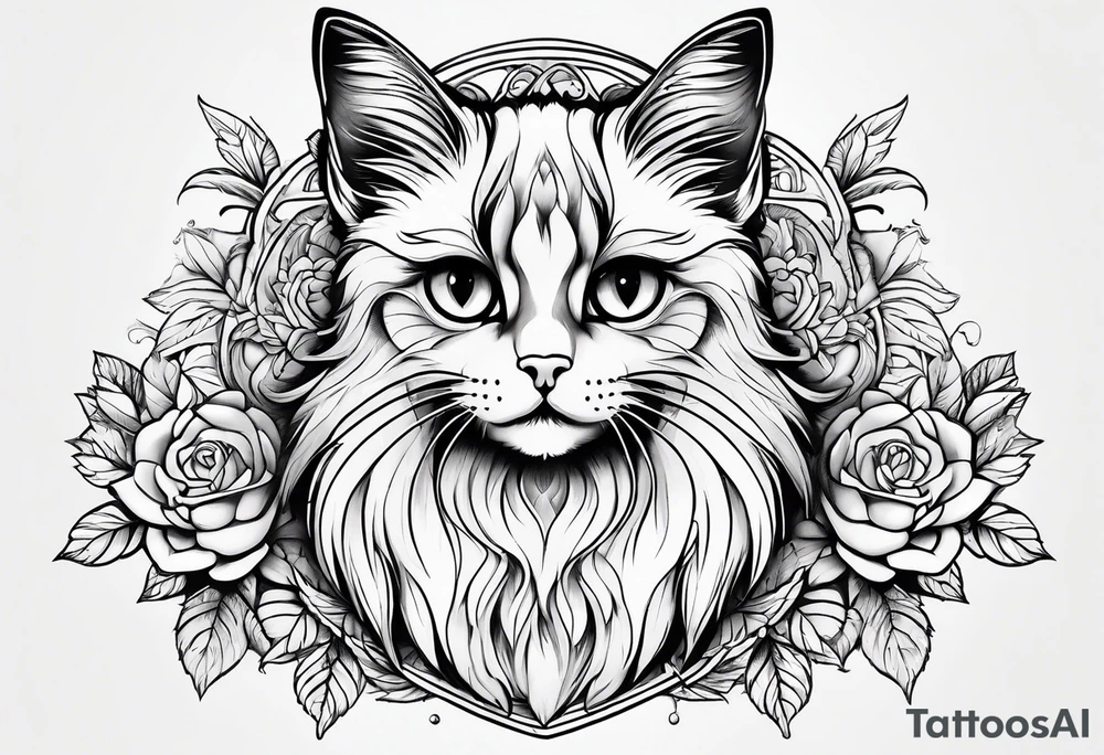 Cute kitten tattoo idea