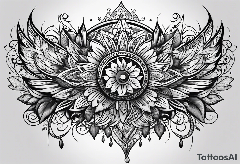 Ek omkaar design for a tatoo on chest tattoo idea