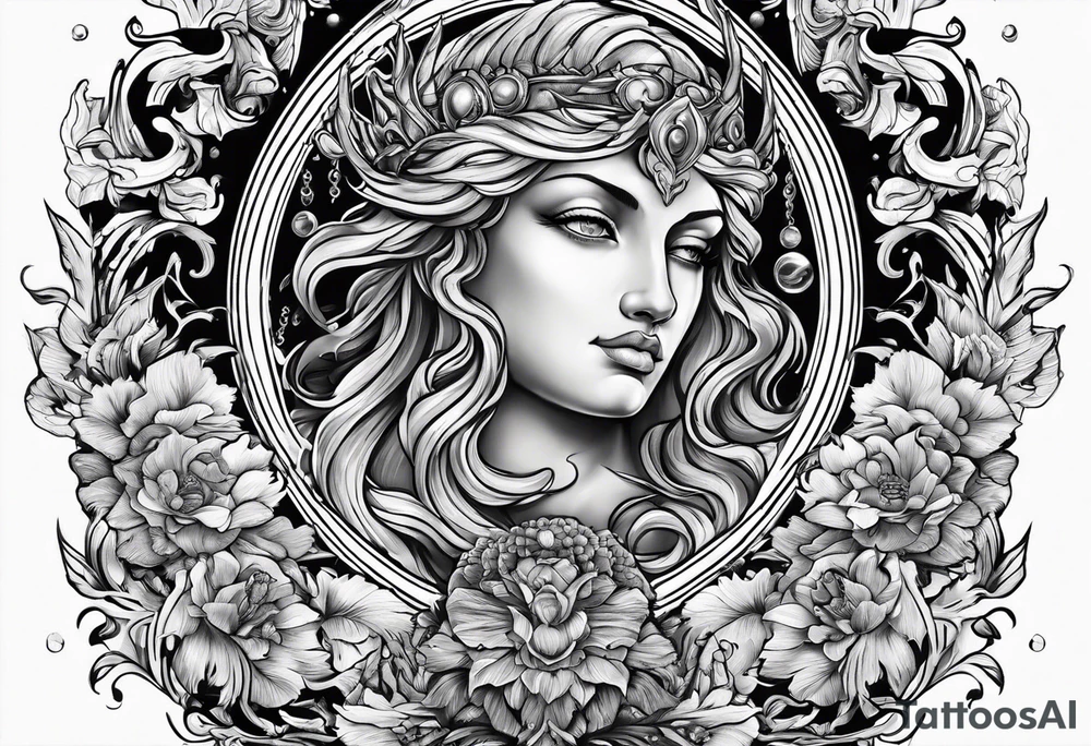 Poseidon mit beetenden Händen tattoo idea